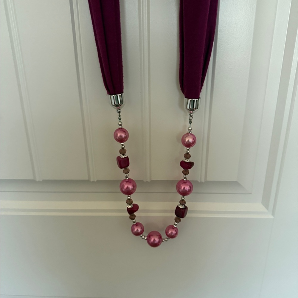 Purple Beaded Scarf – Elegant & Versatile - Picture 2 of 4